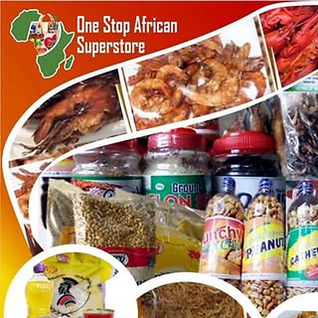 OneStop African Superstore products and storefront collage